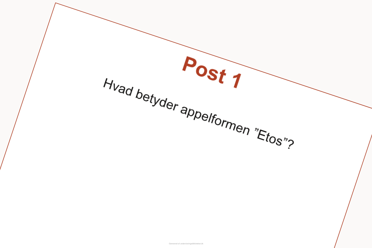 Opgave 1 fra mundtlighedsløbet til udskolingen