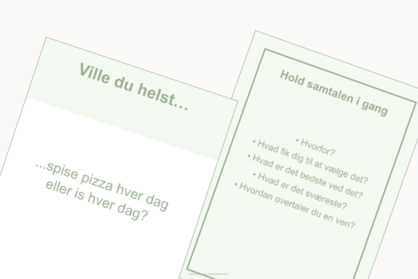 Samtalekort til mundtlighed på mellemtrinnet